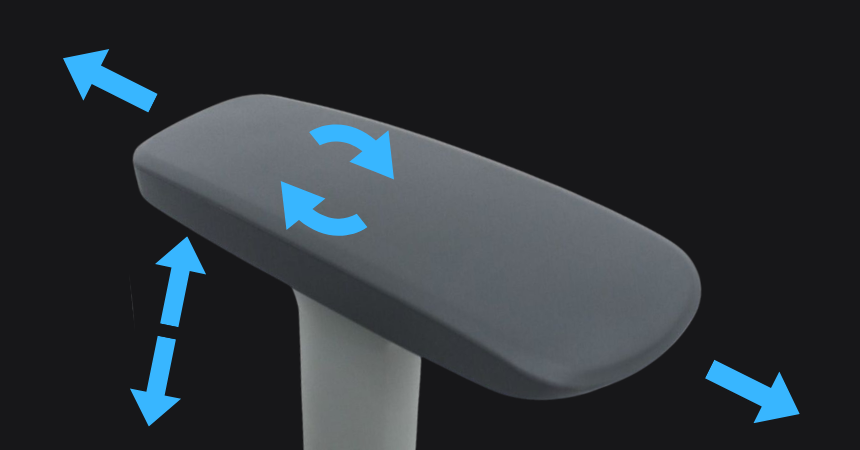 Regulowane podłokietniki 3D fotela BIONIC AIR